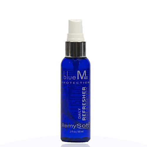 RemySoft blueMax Daily Refresher & Protective Silicone Serum Set - Safe for Hair Extensions, Weaves and Wigs - Salon Formula Leave-in Conditioner & S
