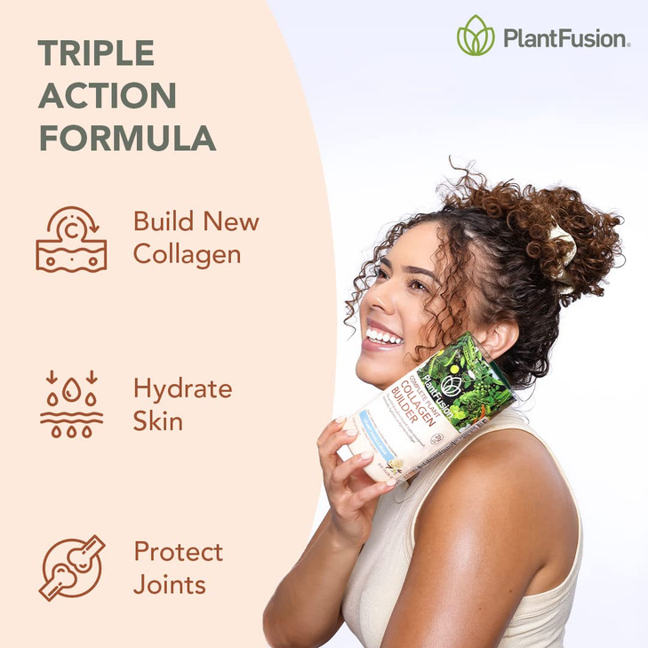 PlantFusion Vegan Collagen Powder - Plant Based Collagen Protein Powder For Muscle & Joints, Hair, Skin & Nails - Keto, Gluten Free, Soy Free, Non-Da