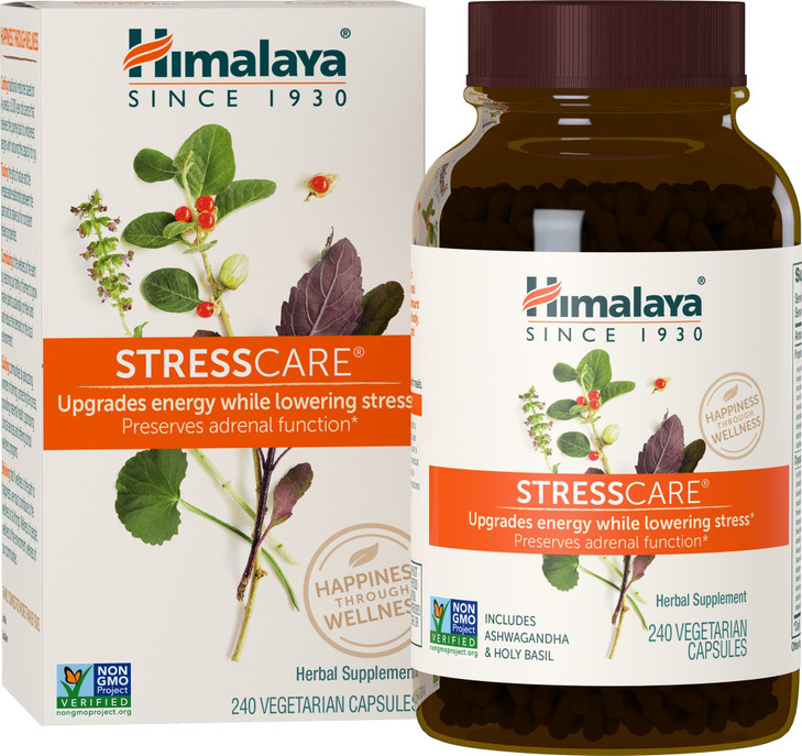 Himalaya StressCare Herbal Supplement, Supports Stress Relief, Energy Support, Relaxation, Occasional Sleeplessness, Ashwagandha, Holy Basil/Tulsi, G