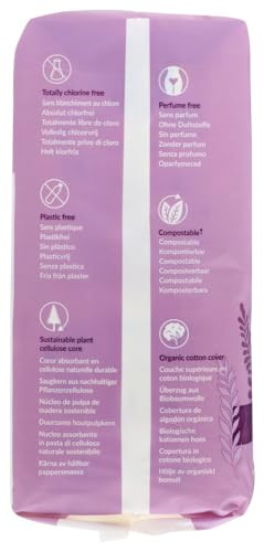 Natracare Maxi Pads Super with Organic Cotton Cover, 12 Count (Pack of 5)