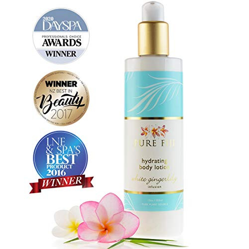 PURE FIJI Body Lotion Hydrating - Moisturizing Lotion for Dry Skin with Coconut Milk and Vitamin E, Organic Body Lotion For Women and Men, White Ging