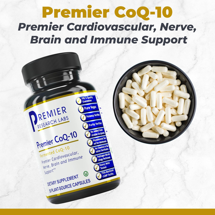 Premier Research Labs CoQ10 - Coenzyme Q10, Co Q 10 Supplement, 100mg Capsules, Ubiquinol Co Enzyme Q-10 with Red Algae & MCT Oil - 60 Vegetarian Cap