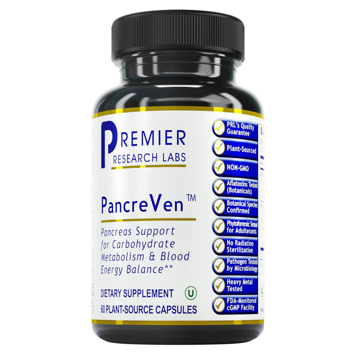 Premier Research Labs PancreVen - Pancreas Support, Pancreas Supplement, Cinnamon Supplements with Organic Ceylon Cinnamon & Prickly Pear to Aid Panc