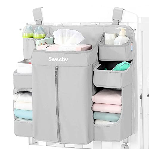 Sweeby Diaper Organizer for Changing Table and Crib - Nursery Diaper Stacker Hanging Caddy for Baby Essentials