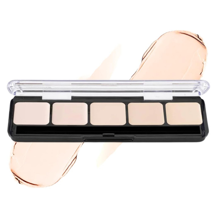 Graftobian HD Glamour Crème Foundation Palette (Ultra-Lights) - High Definition 5 Color Makeup Palette, Cream Based Foundation Concealer and Contour