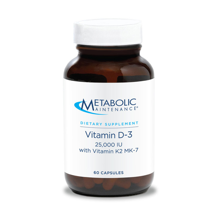 Metabolic Maintenance Vitamin D3 25000 IU with Vitamin K2 MK-7 - Delivers 625 mcg Vitamin D3 - Supports Bone Strength, Immune Balance & Healthy Minds