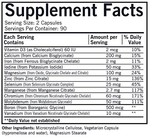 Kirkman Advanced Mineral Support - 180 Capsules