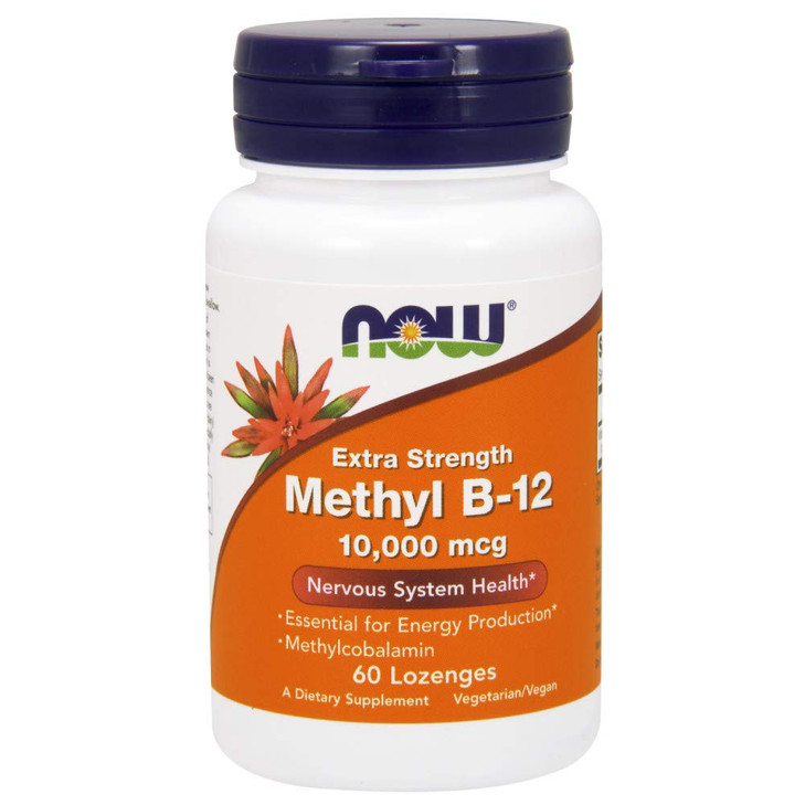 NOW Foods Methyl B-12 10000 mcg, 60 Lozenges (Pack of 2)