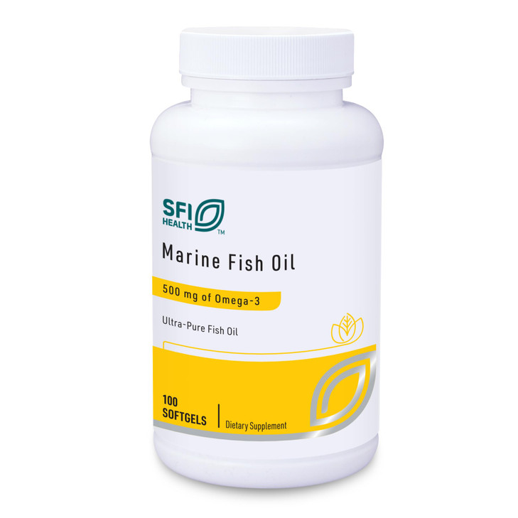 Klaire Labs SFI Health Marine Fish Oil - Ultra Pure 300 Milligrams EPA & 200 Milligrams DHA Omega 3 Unflavored Fish Oil with No Fishy Taste, Choleste