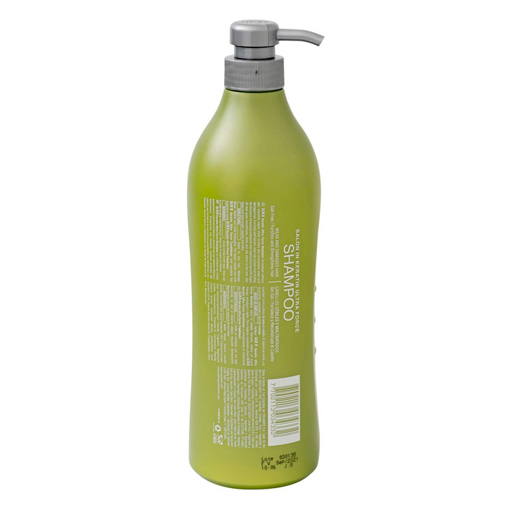 Salon In Recamier Pro Keratin Ultra Force Shampoo for Damaged & Weak Hair | Strengthens, Repairs & Smooths | 33.8 fl oz