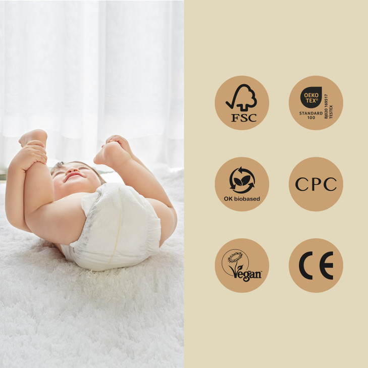 ECO BOOM Diapers, Viscose from Bamboo Diapers, Natural Soft Disposable Nappies for Infant, Size 5 Suitable for 26 to 37lb (X-Large - 28 Count)