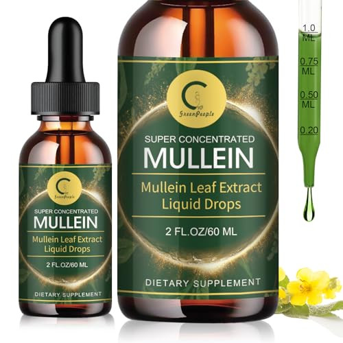 (2 Pack) Mullein Drops for Lungs - High Potency Mullein Leaf Extract for Lung Detox & Cleanse, Support for Respiratory, Immune, Digestive System, Nat