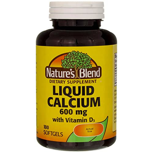 Liquid Calcium 600mg with D-3 (100 Softgels) 3 BOTTLES Total of 300 Softgels