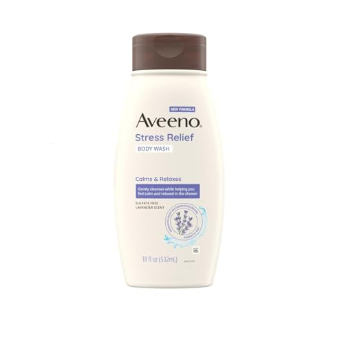 Aveeno Body Wash Stress Relief 18 Ounce (532ml) (3 Pack)