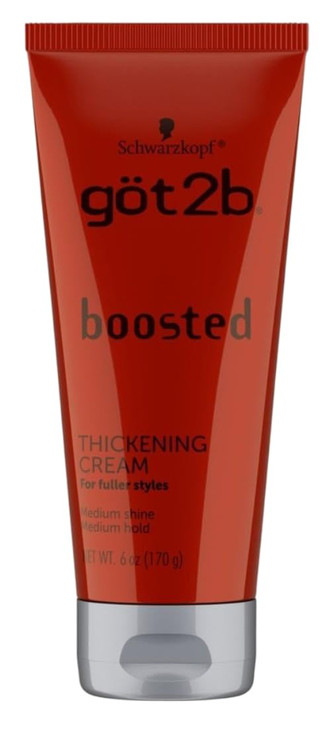 Got 2B Boosted Hair Thickening Cream for Fuller Styles, Medium Shine, Medium Hold, 6 Ounce - 3 Pack