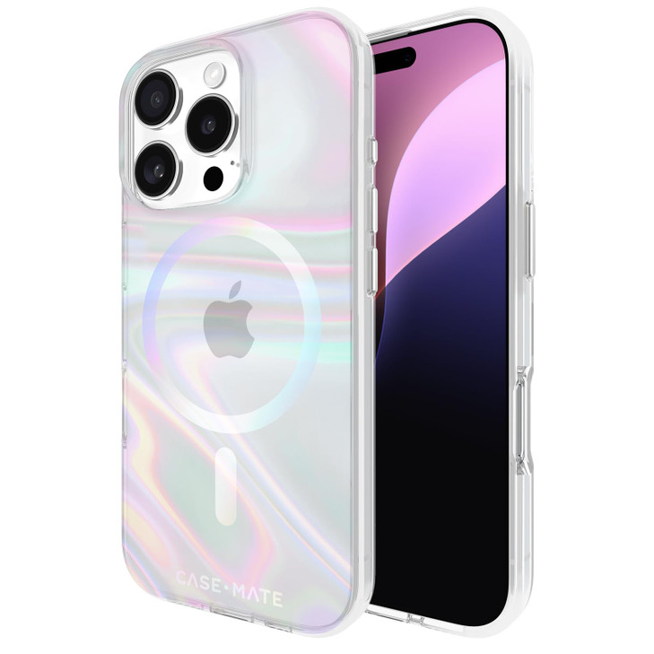 Case-Mate Soap Bubble iPhone 16 Pro Case [Compatible with MagSafe] - Stylish Phone Case with 12ft Drop Protection - Premium Magnetic Cover for iPhone