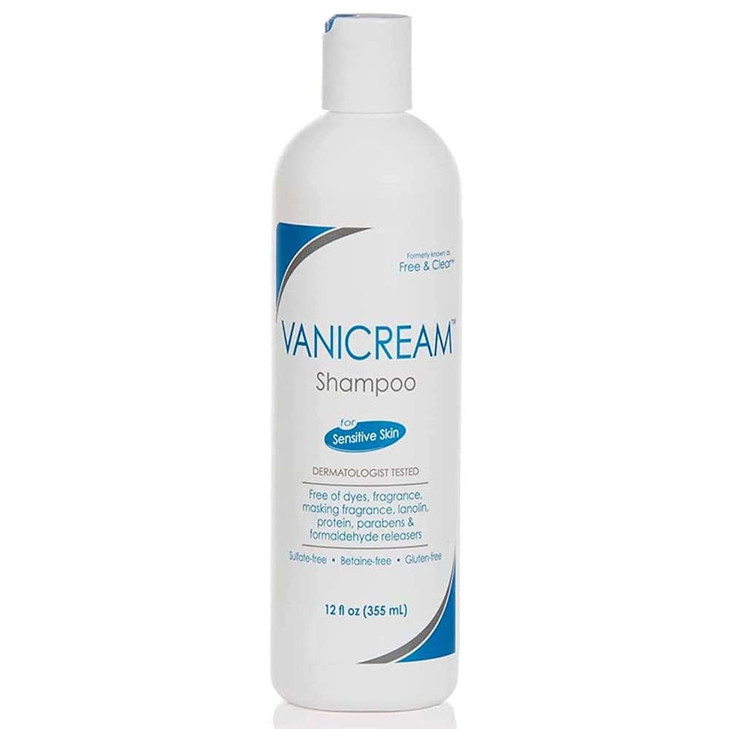 Vanicream Shampoo for Sensitive Skin, Dermatologist Tested, Free of Dyes, Fragrance, Parabens and Formaldehyde Releasers, Sulfate-Free, 12 fl oz (Pac