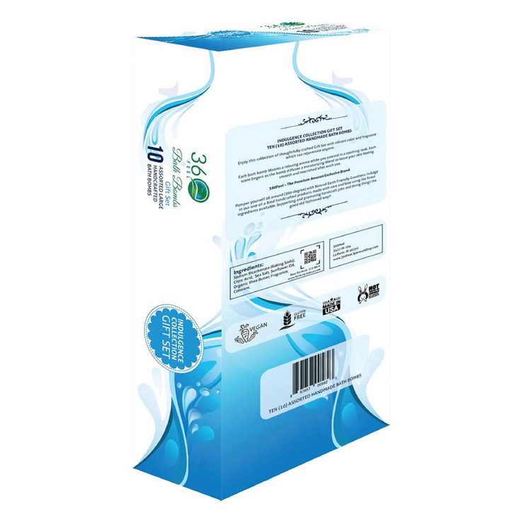 360Feel Bath Bombs Gift Set - Handcrafted Moisturizing Bath Bombs for Women Infused with Essential Oils - An Ideal Gift for Any Occasion - Non-Staini