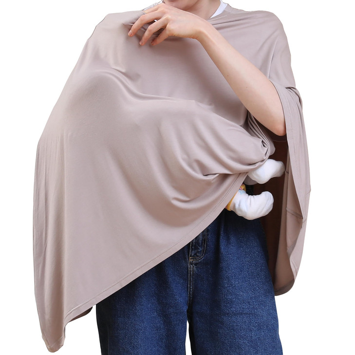 Seejoy Multi-use Nursing Cover for Breastfeeding, 360°Full Coverage Nursing Poncho, Rayon Soft & Breathable Breastfeeding Cover up (Smooth Rayon, War