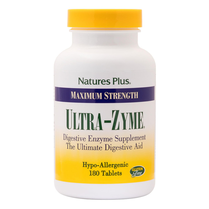NaturesPlus Ultra-Zyme - 180 Tablets - Enzyme Supplement to Support Healthy Digestion - Gluten Free - 90 Servings