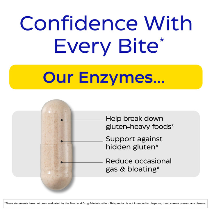 Enzymedica GlutenEase Extra Strength, Advanced Gluten Digestive Enzymes for Women and Men, Fast-Acting Formula for Bloating Relief & Digestive Health