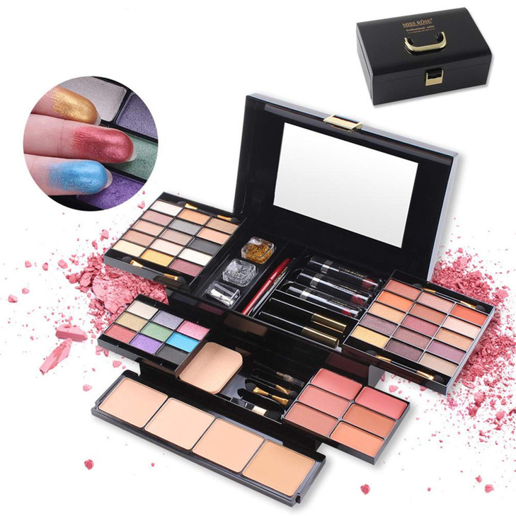 FantasyDay 54 Colors All in one Makeup Gift Set Holiday Birthday Beauty Cosmetic Essential Starter Bundle Include 39 Eyeshadow Palette, 6 Blush, 6 Sp