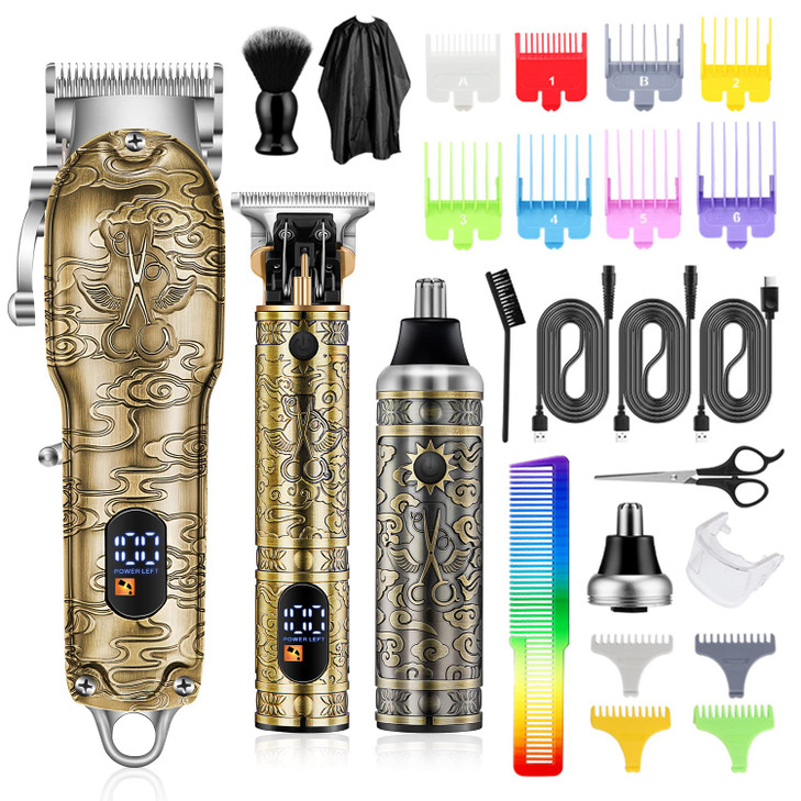 MOTLATA Professional Hair Clipper for Men Electric Hair Trimmer T-Blade Trimmer Cordless Mens Beard Trimmers Nose Hair Trimmers Three Types Barber Cl