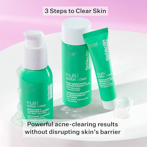 StriVectin Acne Control System Set with Cleanser, Lotion & Toner, Multi Action Clear for Acne and Blemish Prone Skin for Clearer, Smooth and Brighter