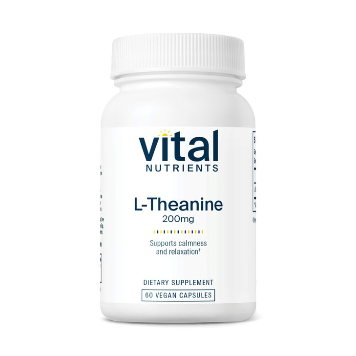 Vital Nutrients L-Theanine 200mg - Vegan Supplement - L Theanine Supplement Supports Normal Stress Levels and Cognitive Function* - Gluten, Dairy and