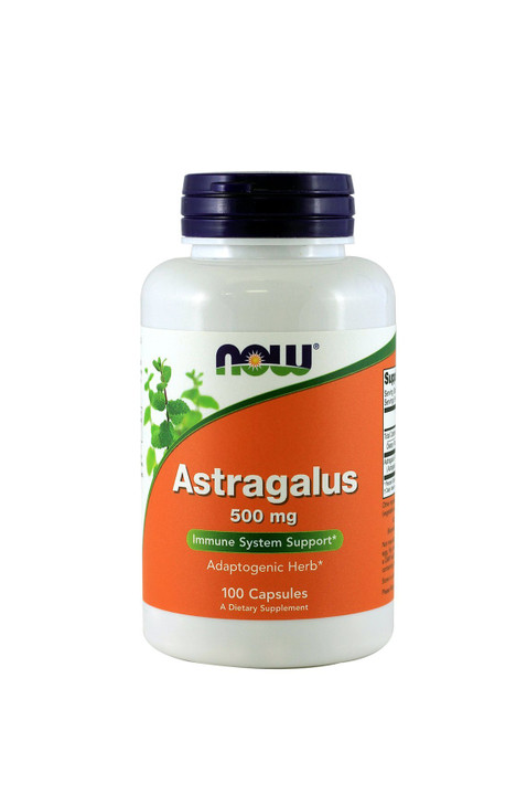 NOW Astragalus 500mg, 100 Capsules (Pack of 4)