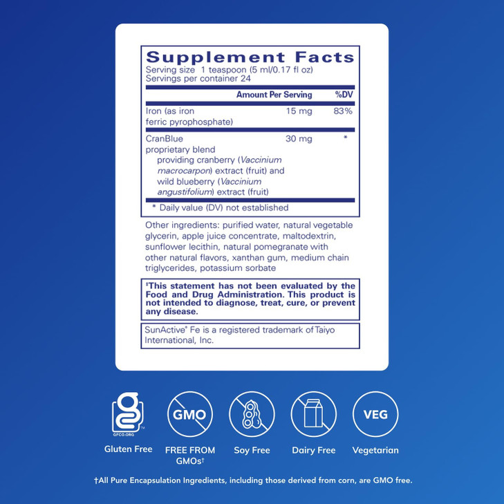 Pure Encapsulations Iron Liquid | Hypoallergenic Supplement Supports Hemoglobin and Myoglobin Function | 4.1 fl. oz.