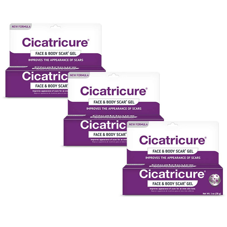 Cicatricure Face & Body Advanced Scar Gel, Scar Gel for Old & New Scars, Fades Stretch Marks Away, Surgical Scars, Injuries, Burns, for Adults & Kids