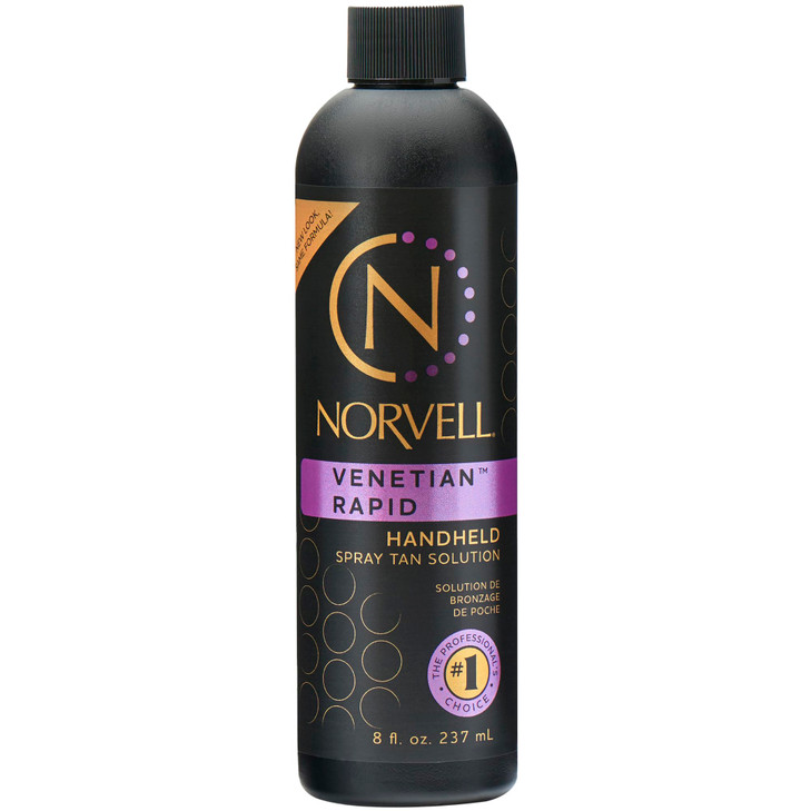 Norvell Premium Rapid Spray Tan Solution Venetian One 8 fl oz  Professional Sunless Tanning Formula for Ultra Fast Natural Bronze Glow, Streak Free,