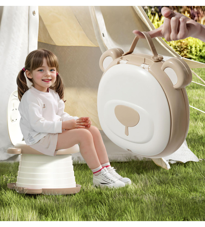 AKIMRABY Travel Potty Seat for Toddler?Foldable Car Potty for Toddler, Portable Toilet Seat for Kids with Potty Liners, Absorbent Pads, Portable Pott