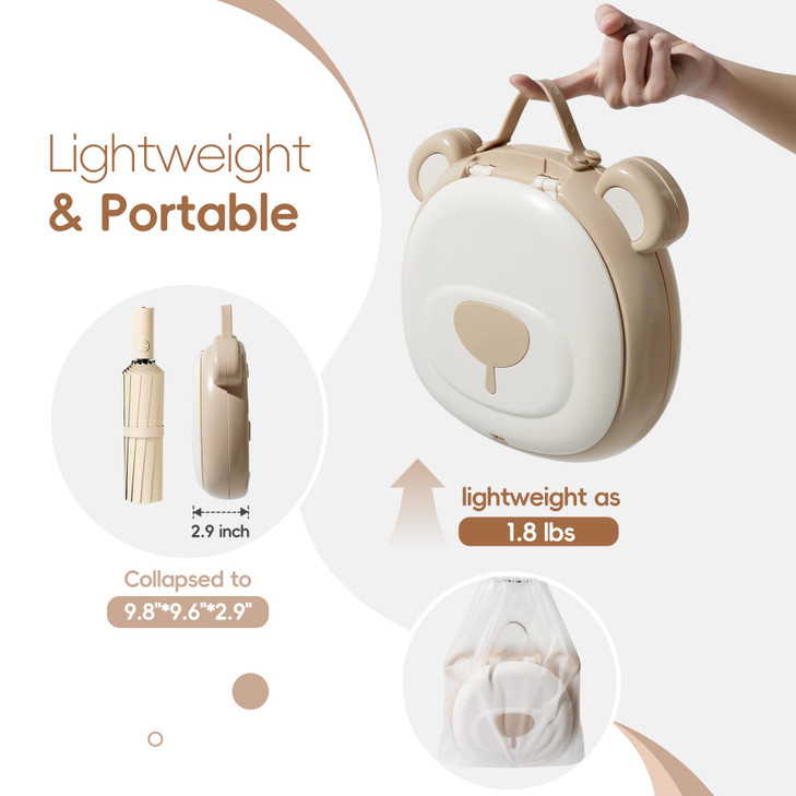 AKIMRABY Travel Potty Seat for Toddler?Foldable Car Potty for Toddler, Portable Toilet Seat for Kids with Potty Liners, Absorbent Pads, Portable Pott