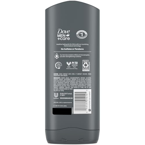 Dove Men+Care Body + Face Wash 3-Pack  Exfoliating Deep Clean with 24HR Nourishing MicroMoisture, Citrus & Cedarwood Scent, 13.5 Oz Ea