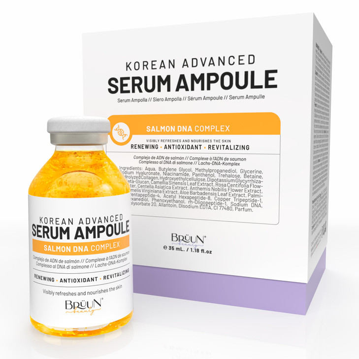 BRÜUN SD - Control Salmon DNA Ampoule - Micro Needling Korean Serum Booster for Face and Body to Use with and without Derma Pen Microneedling Skin Ca