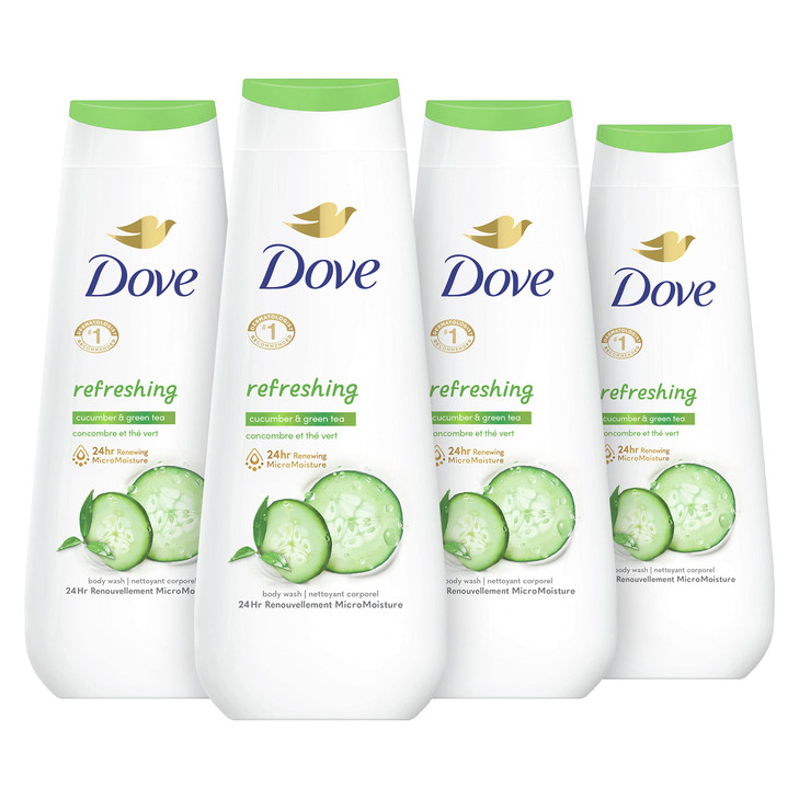 Dove Body Wash Refreshing Cucumber and Green Tea 4 Count Refreshes Skin Cleanser That Effectively Washes Away Bacteria While Nourishing Your Skin 20