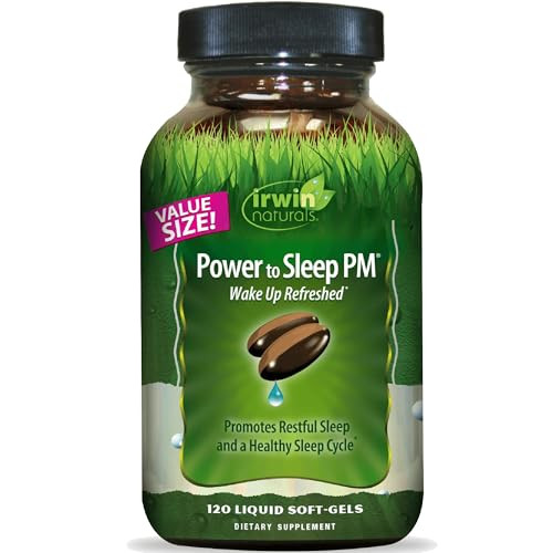 Irwin Naturals Power to Sleep PM  Natural Sleep Aid with Melatonin, Ashwagandha, Valerian, GABA & L-Theanine  Promotes Relaxation, Restful Sleep &