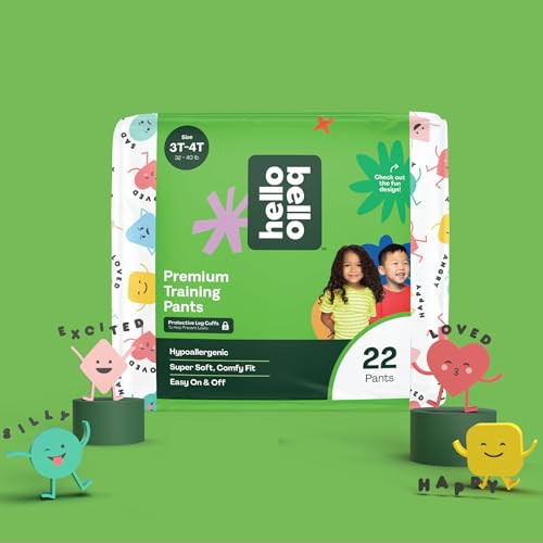 Hello Bello Premium Training Pants 3T-4T, All About Feelings Design, 22ct Jumbo Pack