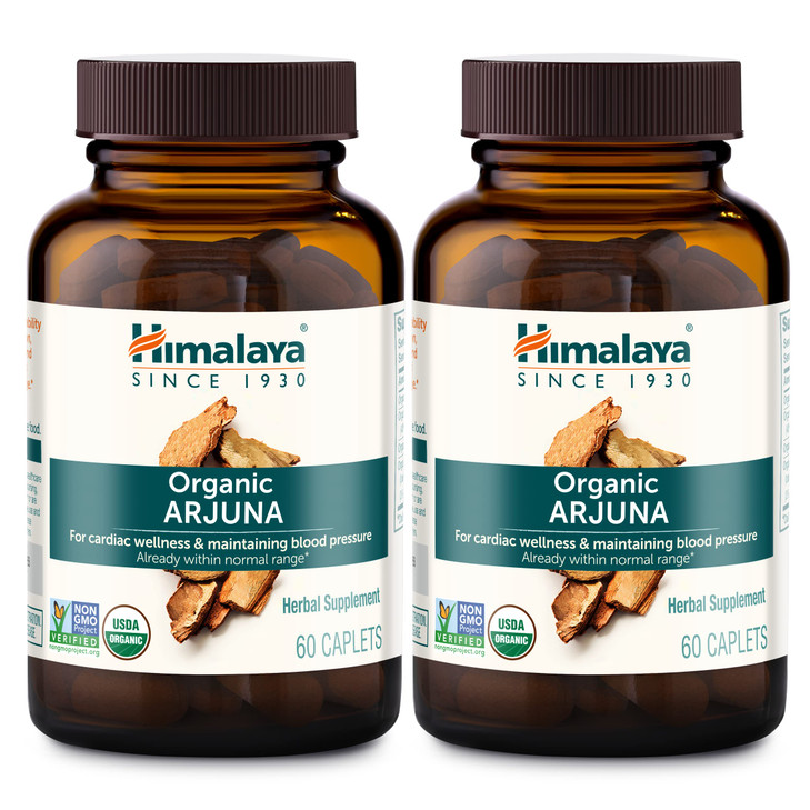 Himalaya Organic Arjuna, Blood Pressure Supplement for Cardiovascular Wellness and Heart Health, 700mg, 60 Count (Pack of 2)