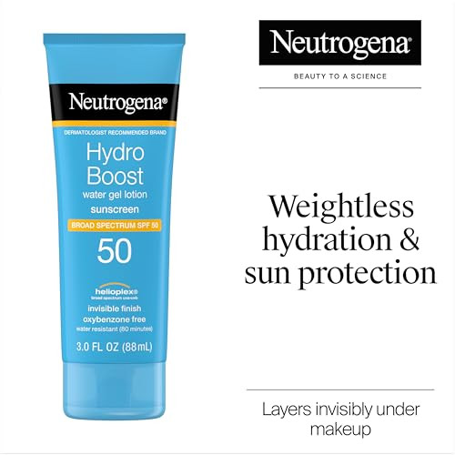 Neutrogena Hydro Boost Moisturizing Water Gel Sunscreen Lotion with Broad Spectrum SPF 50, Water-Resistant & Non-Greasy Hydrating Sunscreen Lotion, O