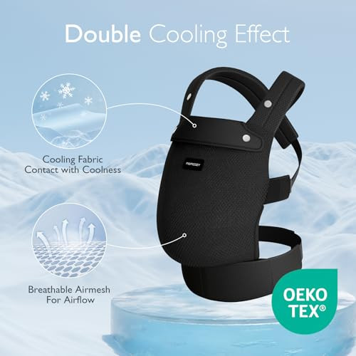Momcozy Breathable Mesh Baby Carrier, Ergonomic and Lightweight Infant Carrier for 7-45lbs with Enhanced Lumbar Support, All Day Comfort for Hands-Fr