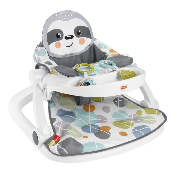 Fisher-Price Portable Baby Chair Sit-Me-Up Floor Seat with Snack Tray, Newborn Sensory Activity Toys & Plush Cute Sloth Washable Pad?