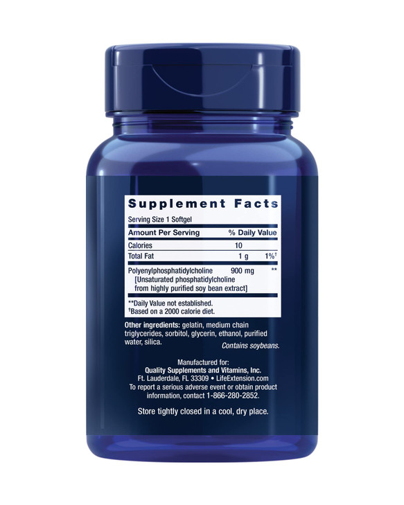 Life Extension HepatoPro, polyunsaturated phosphatidylcholine, 900 mg, Supports a Healthy Liver and detoxification, Protects Against oxidative Stress