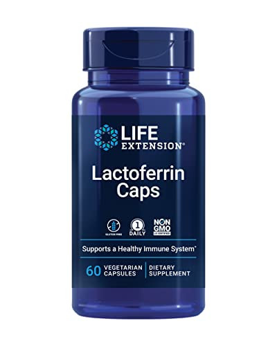 Life Extension Lactoferrin Caps, Healthy Immune Response, GI Support, Vision Health, Gluten-Free, Non-GMO, 1-Daily, Vegetarian, 60 Capsules