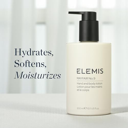 ELEMIS Mayfair No.9 Hand & Body Lotion, Lightweight Formula Hydrates, Softens, and Moisturizes Skin with Sustainable Shea Butter and Borage Oil, 300m