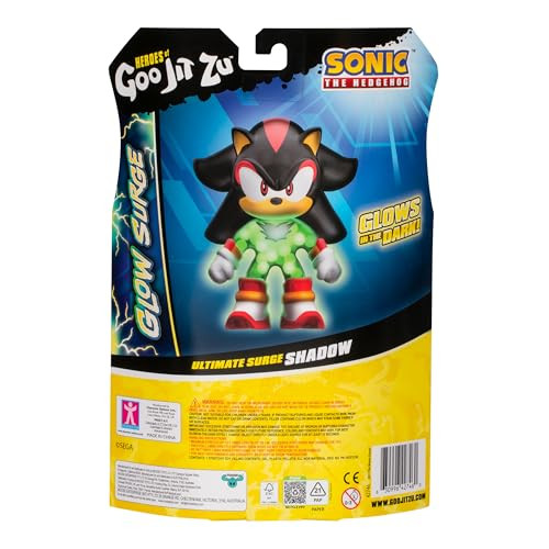 Heroes of Goo Jit Zu Ultimate Surge Shadow, Powered Up with Glow Surge Giving Him Glow-in-The-Dark Powers, Scrunchy, Stretchy Filling, Stretch Him Up