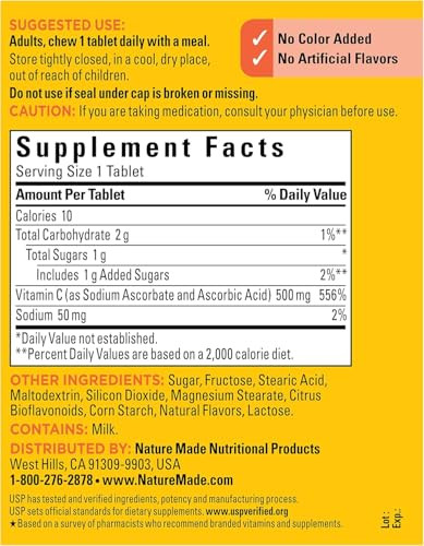 Nature Made Vitamin C 500 mg Chewable Tablets 150 ea (Pack of 2)