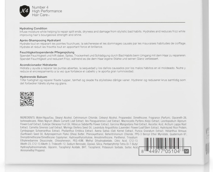 Number 4 Hydrating Hair Conditioner, Moisturizing Deep Conditioner for Dry, Damaged Hair, 8.5 oz